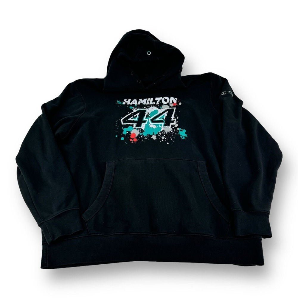 Stichd AMG Pentronas‎ Mercedes Black Hamilton F1 Hooded Sweatshirt Mens Size 2XL